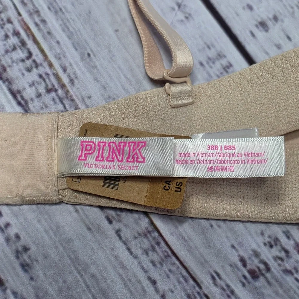 Victoria's Secret PINK Multi-Way Bra Women 38B Beige NWT Adjustable Straps Wire - Picture 6 of 8